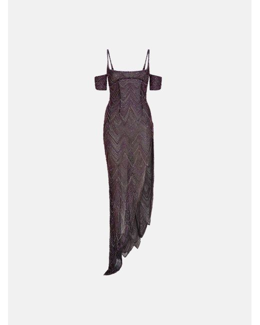 The Attico Dark Purple Long Dress