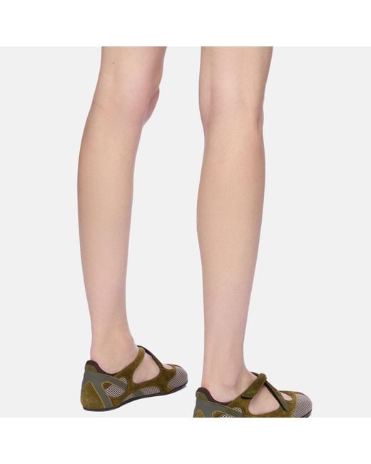 Ballerina Flat 'Floor 01' di The Attico in Green