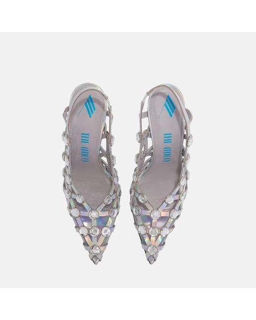 The Attico White Grid' Slingback