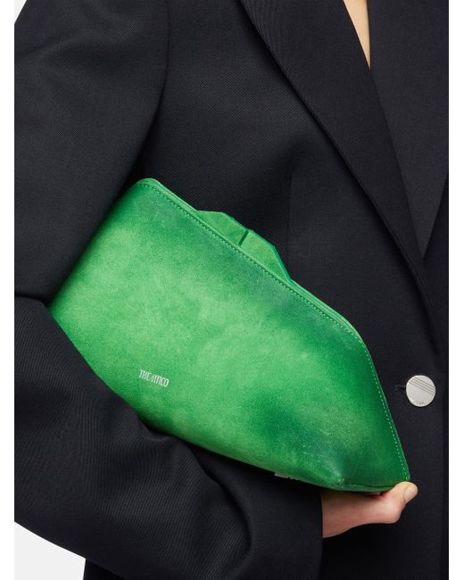 The Attico Green ''8.30Pm'' Dirty Oversized Clutch