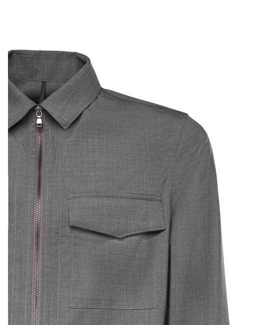 Santaniello Gray Wool Blend Coordinated Suit for men