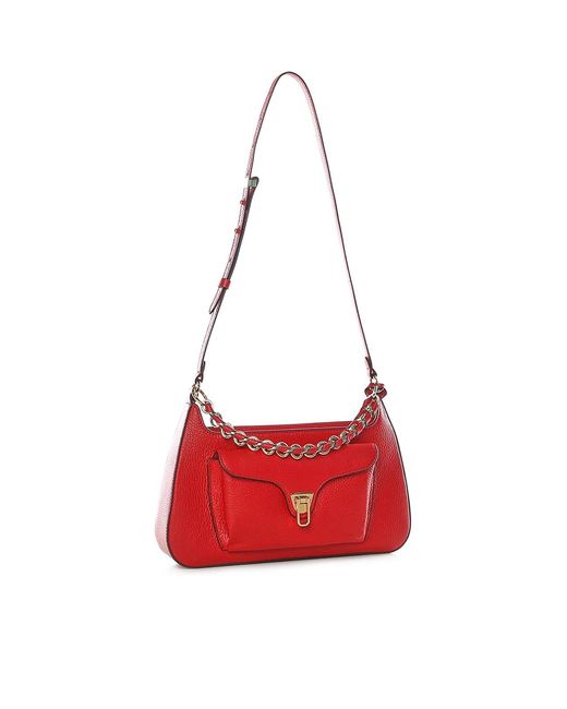 Coccinelle Red Beat Generation Medium Leather Bag