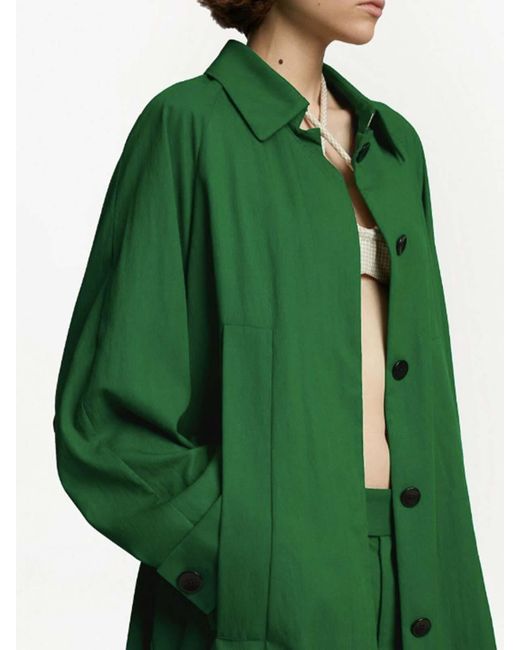 Proenza Schouler Green Belted Trench Coat