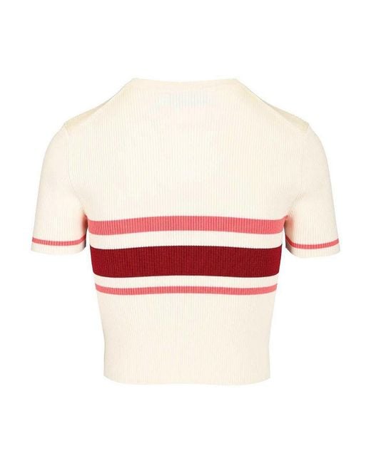 Self-Portrait Red Knit Top