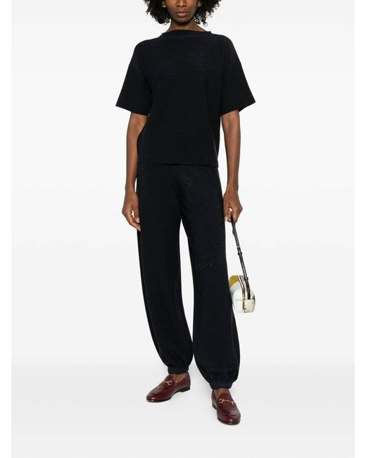Fabiana Filippi Black Wool And Cotton Trousers