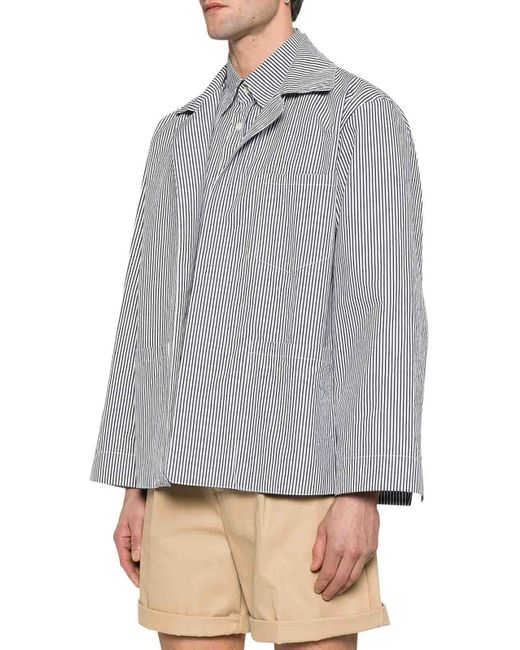 Maison Margiela Gray Striped Multilayer Jacket for men