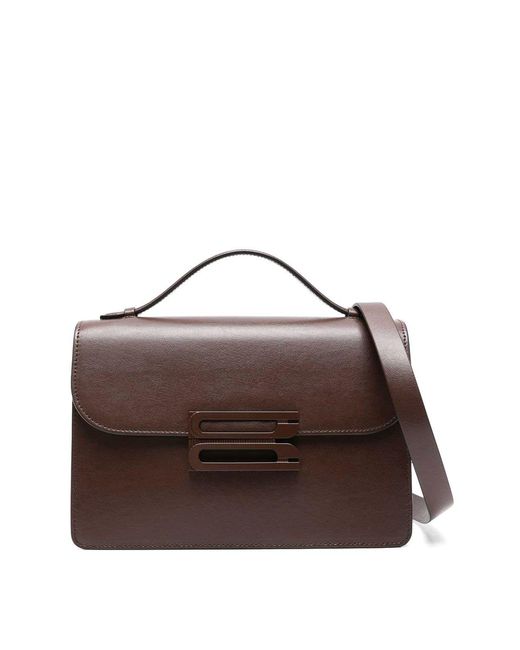 Victoria Beckham Brown Dorian Leather Shoulder Bag