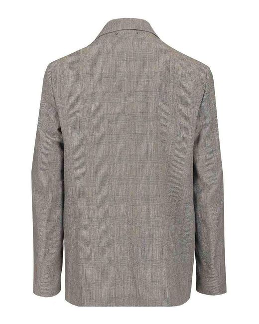 Golden Goose Deluxe Brand Gray Prince Of Wales Wool Jacket for men