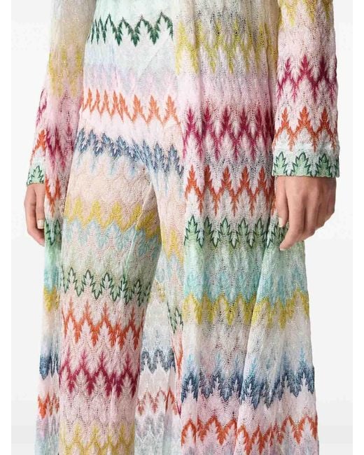 Missoni White Long Zig Zag Lace Cardigan