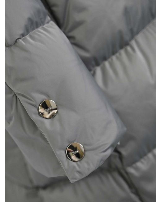 Herno Gray A-Shape Satin Jacket