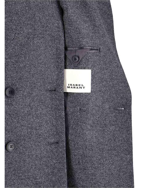 Isabel Marant Gray Double -Breasted Coat