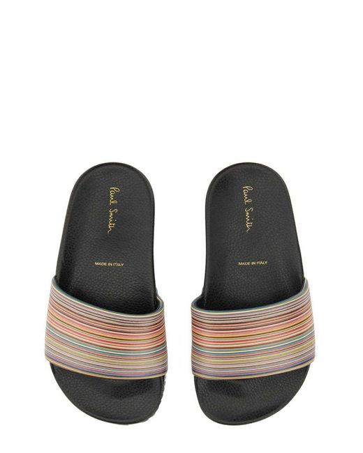 Paul Smith White Slide Sandals With Logo