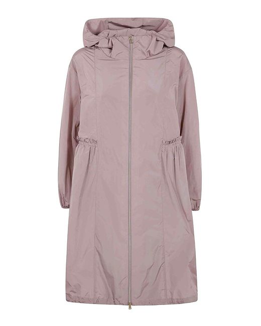 Herno Purple Midi Hooded Jacket