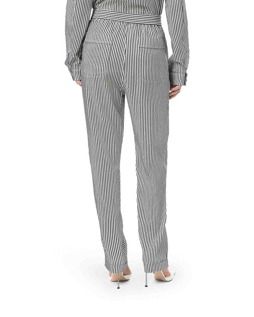 Tom Ford Gray Striped Silk Trousers