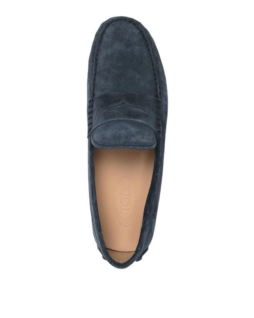 Tod's Blue Leather Slippers With Pebbles Sole for men