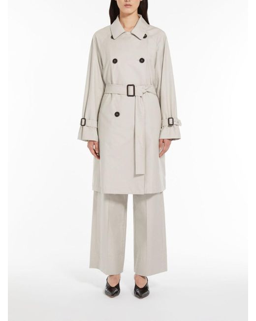 Max Mara The Cube White Double-breasted Trench Coat