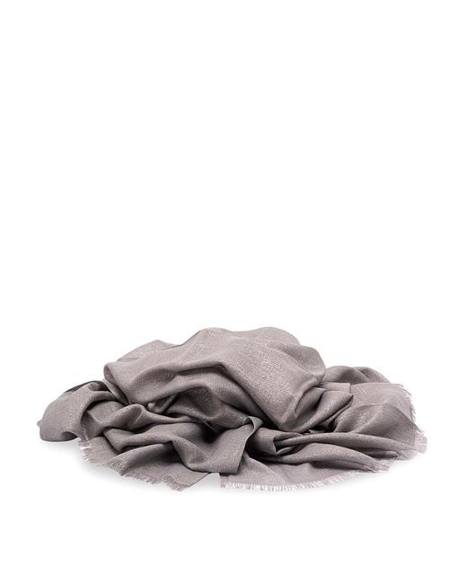 Brunello Cucinelli Gray Sparkling Scarf