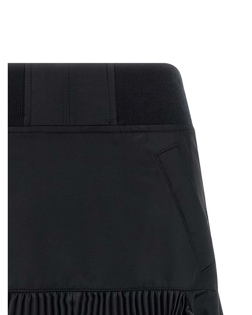 Sacai Black Pleated Insert Skirt