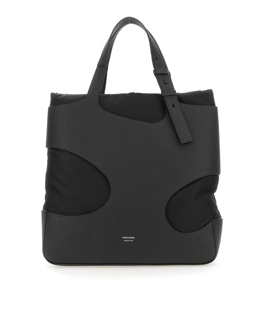 Ferragamo Black Tote Bag With Cut Out for men