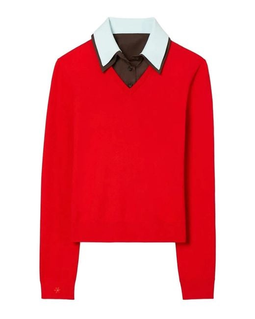Tory Burch Red Pullover