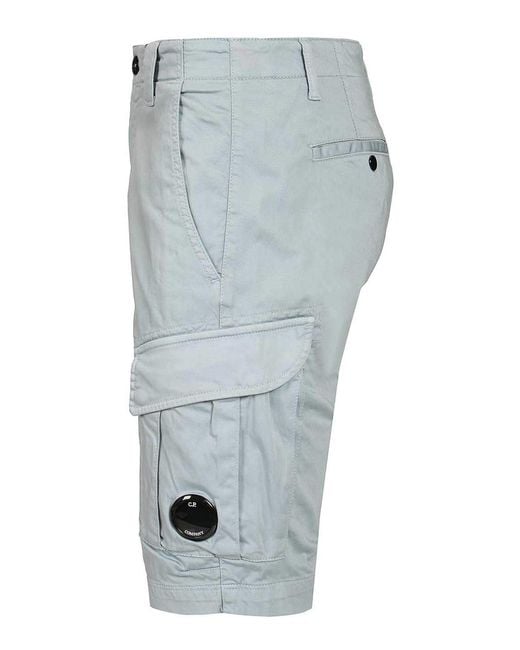 C P Company Blue Short Cargo Pants for men
