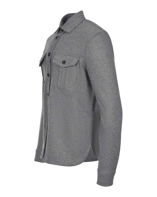 FILIPPO DE LAURENTIIS Gray Shirt Made Of Wool And Cashmere Blend for men