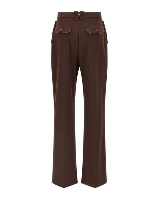 Elisabetta Franchi Brown Palazzo Pants