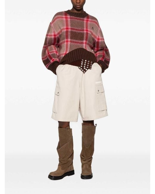 The Attico Red Wool And Mohair Crew-Neck Sweater