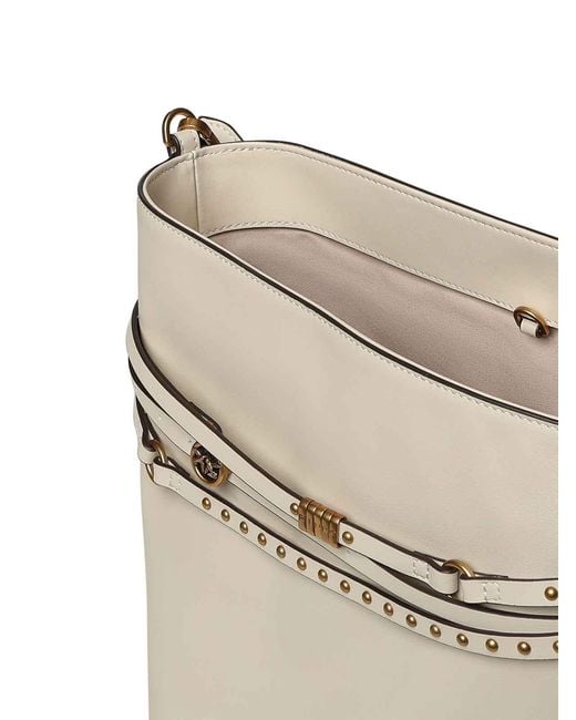 Pinko White Medium Leather Bucket Belt Bag