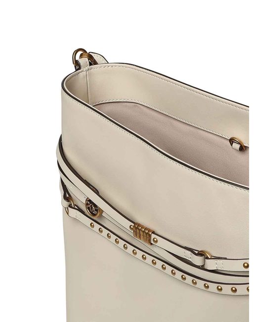 Pinko White Medium Leather Bucket Belt Bag