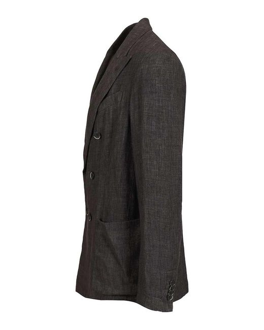 Barena Black Double-Breasted Jacket for men