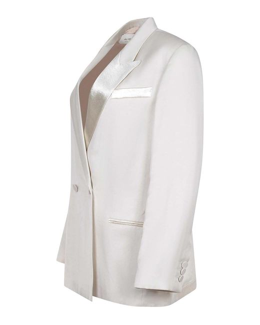 Alysi White Jacket Made From A Linen Blend