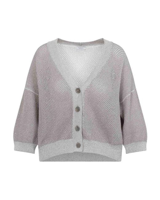 Peserico Gray Tricot Cardigan