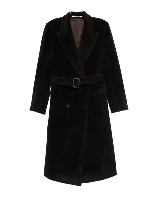 Tagliatore Black Wool Double-Breasted Coat