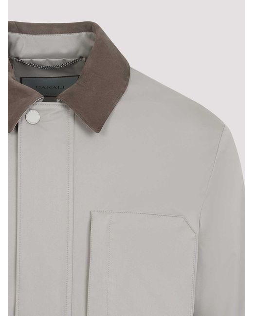 Canali Gray Outerwear Jacket for men