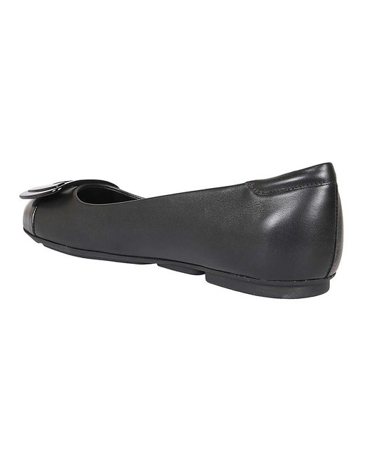 Hogan Gray Leather Flats