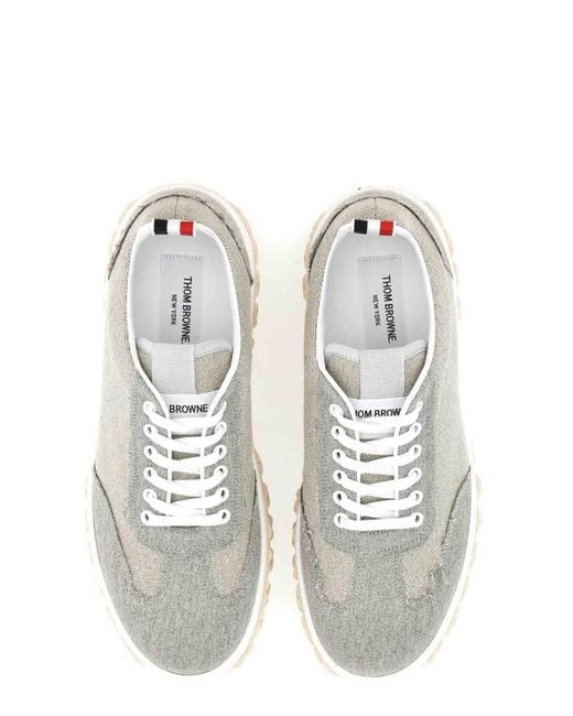 Thom Browne White Cotton Sneakers for men