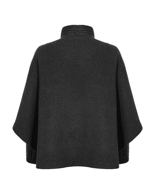Fay Black 3-In-1 Double-Faced Carded Wool Cape