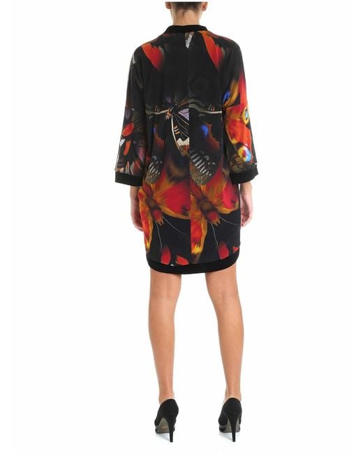 Fuzzi Black Tulle Dress With Prints