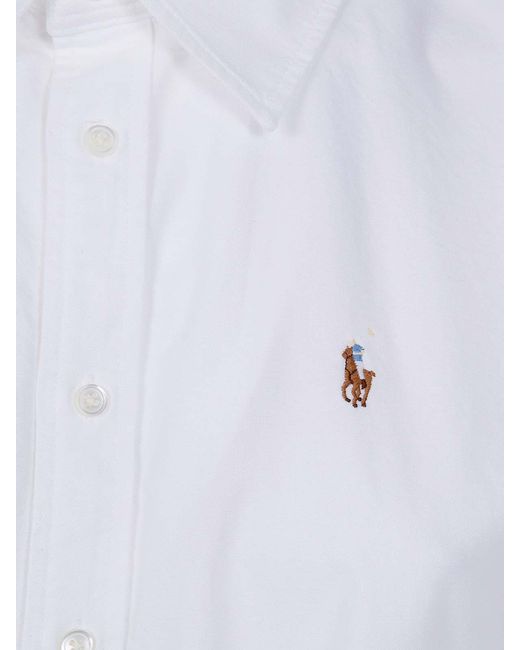 Polo Ralph Lauren White Woven Short Sleeves Mini Shirt Dress