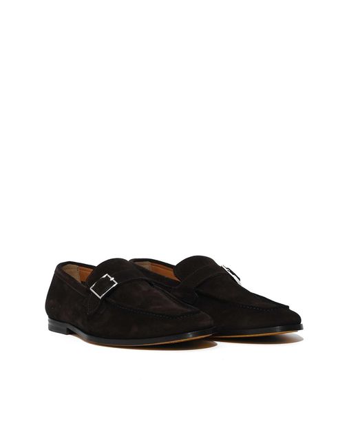 Doucal's Black Adler Single Buckle Moccas for men