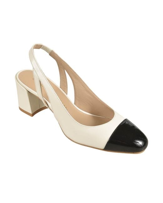 Stuart Weitzman Natural Slingback Block-Heel Pumps