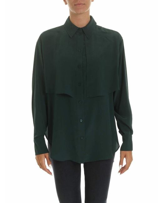 See By Chloé Green Shirt In Dark With Panels