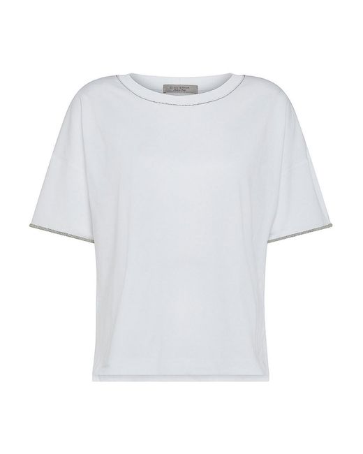 D. EXTERIOR White T-shirt With Slit Detail