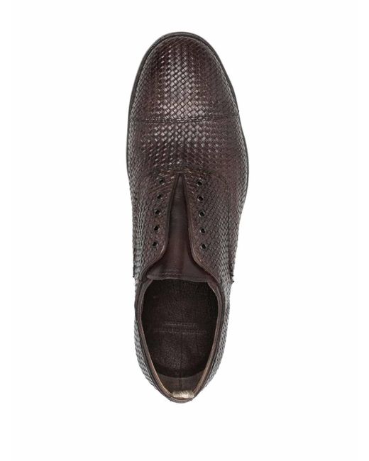 Officine Creative Brown Braided Design Shoe for men