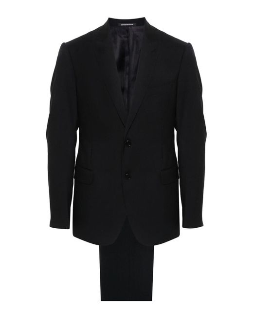 Emporio Armani Blue Wool Single-breasted Suit for men