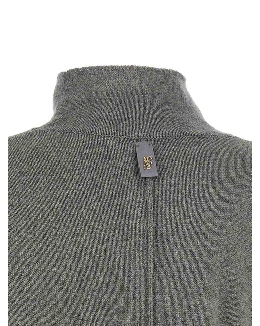 Alberta Ferretti Gray Central Stitching Sweater
