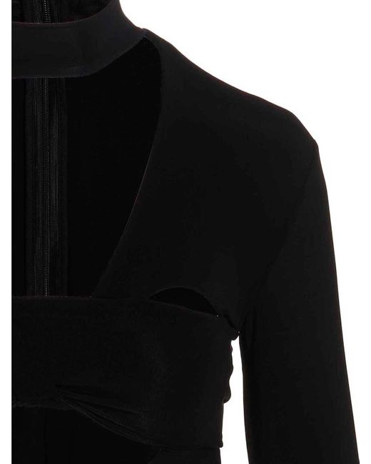Ambush Black Heart Shaped Gloves Bodysuit