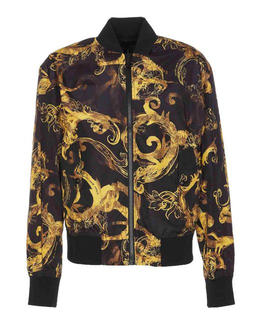 Versace Black Reversible Watercolour Couture Jacket for men