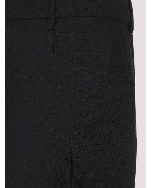 Rick Owens Black Firbanks Virgin Wool Midi Skirt